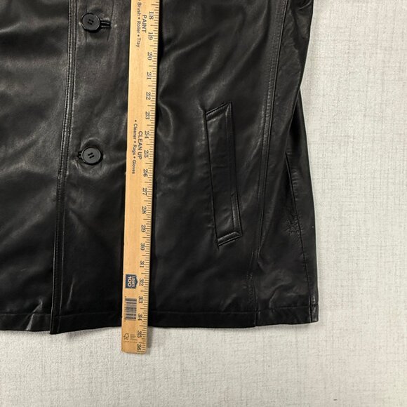 Wilsons Leather Mens Jacket Thinsulate Black Button-Down Lined Size XL - Picture 11 of 16